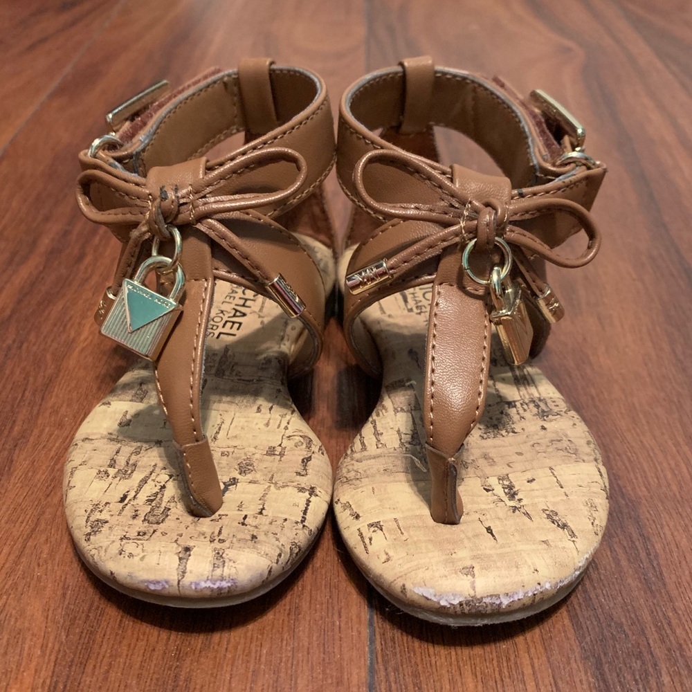 Toddler girls Michael Kors t-strap sandals.  Worn.